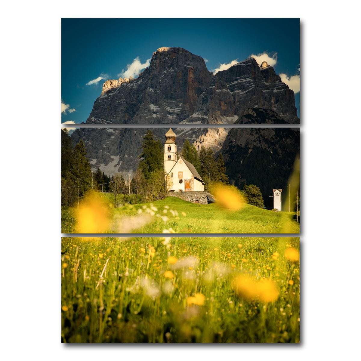 AUTO-MOCKUP WHITE | Church of Santa Fosca LL | 3 Piece | Gallery Wrap Canvas | group=8x18_stacked