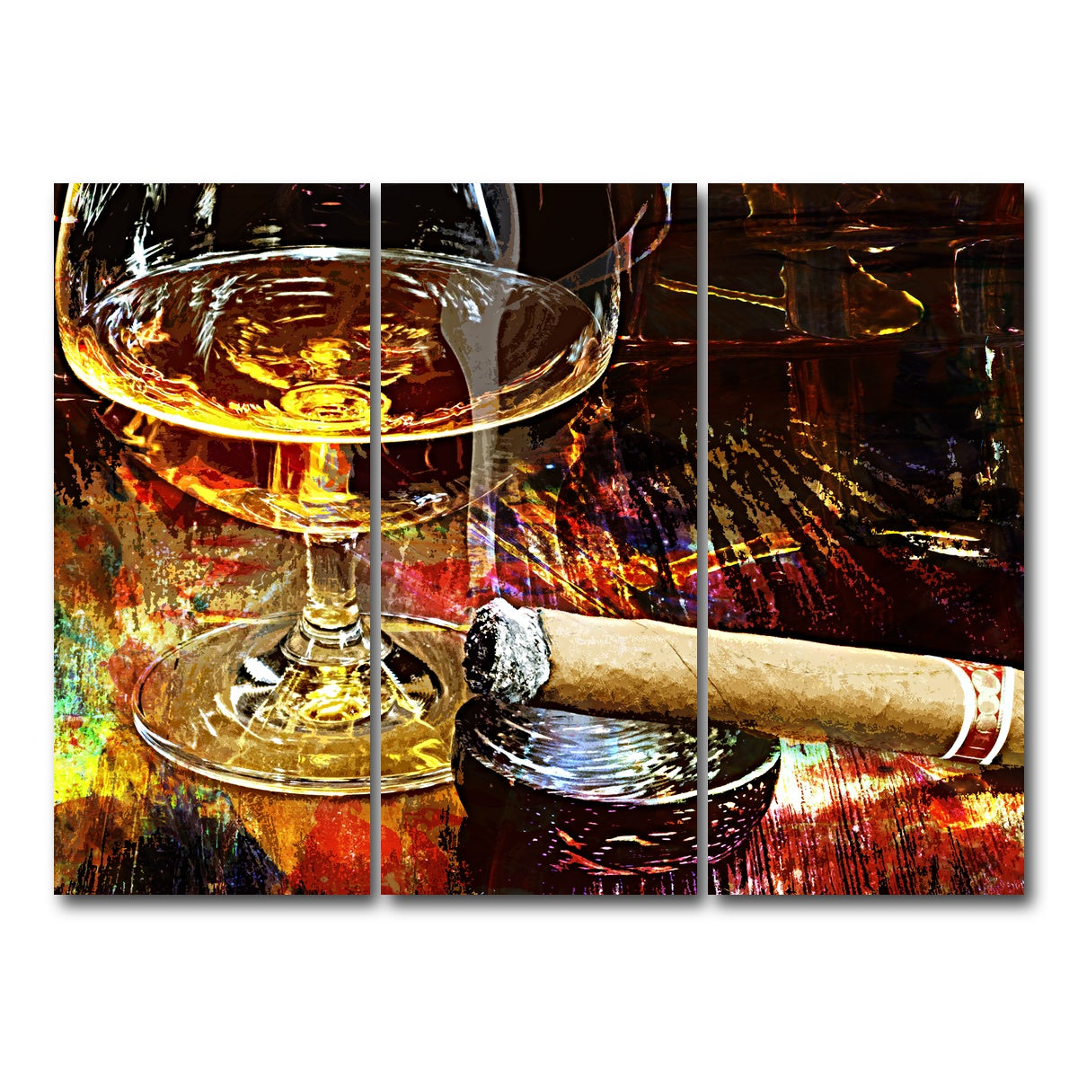 AUTO-MOCKUP WHITE | Cigar and Whiskey | 3 Piece | Gallery Wrap Canvas | group=8x18