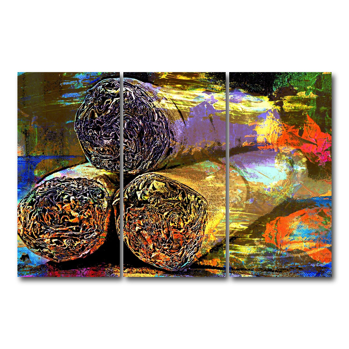 AUTO-MOCKUP WHITE | Cigars Abstract | 3 Piece | Gallery Wrap Canvas | group=12x24