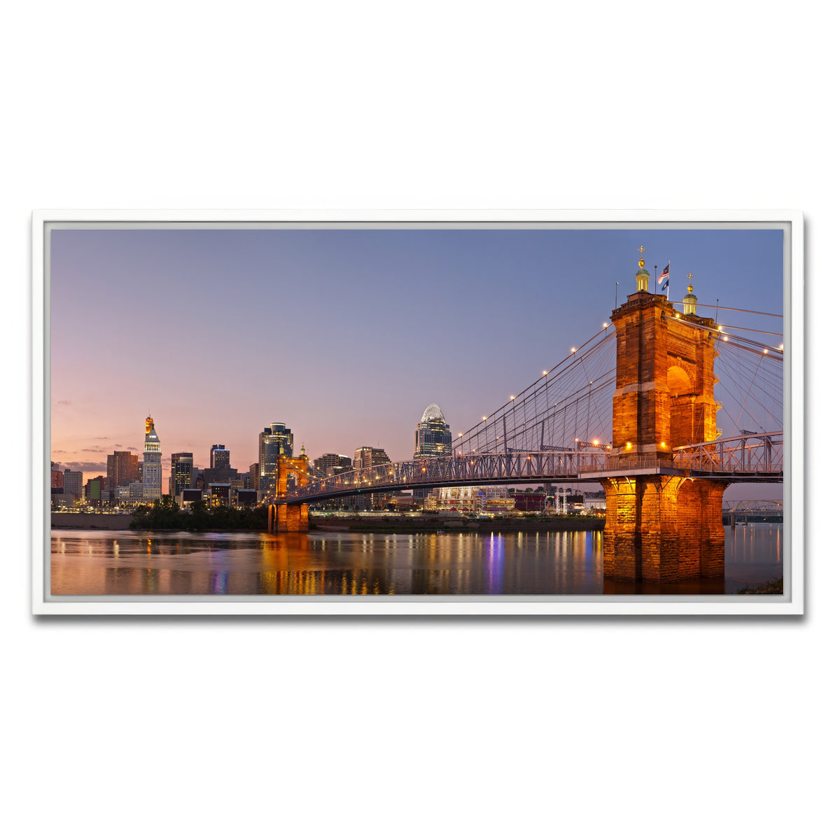 AUTO-MOCKUP WHITE | Cincinnati Skyline | 1 Piece | White Framed Canvas | group=2x1