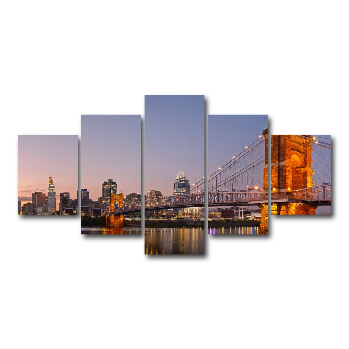 AUTO-MOCKUP WHITE | Cincinnati Skyline | 5 Piece | Gallery Wrap Canvas | group=5_short