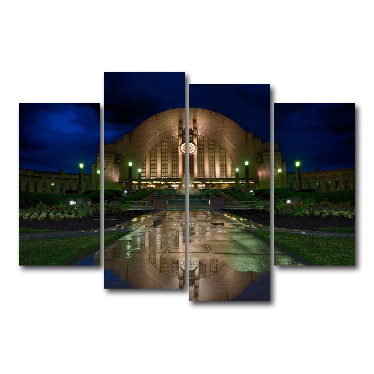 AUTO-MOCKUP WHITE | Cincinnati Union Terminal Reflection | 4 Piece | Gallery Wrap Canvas | group=4_short