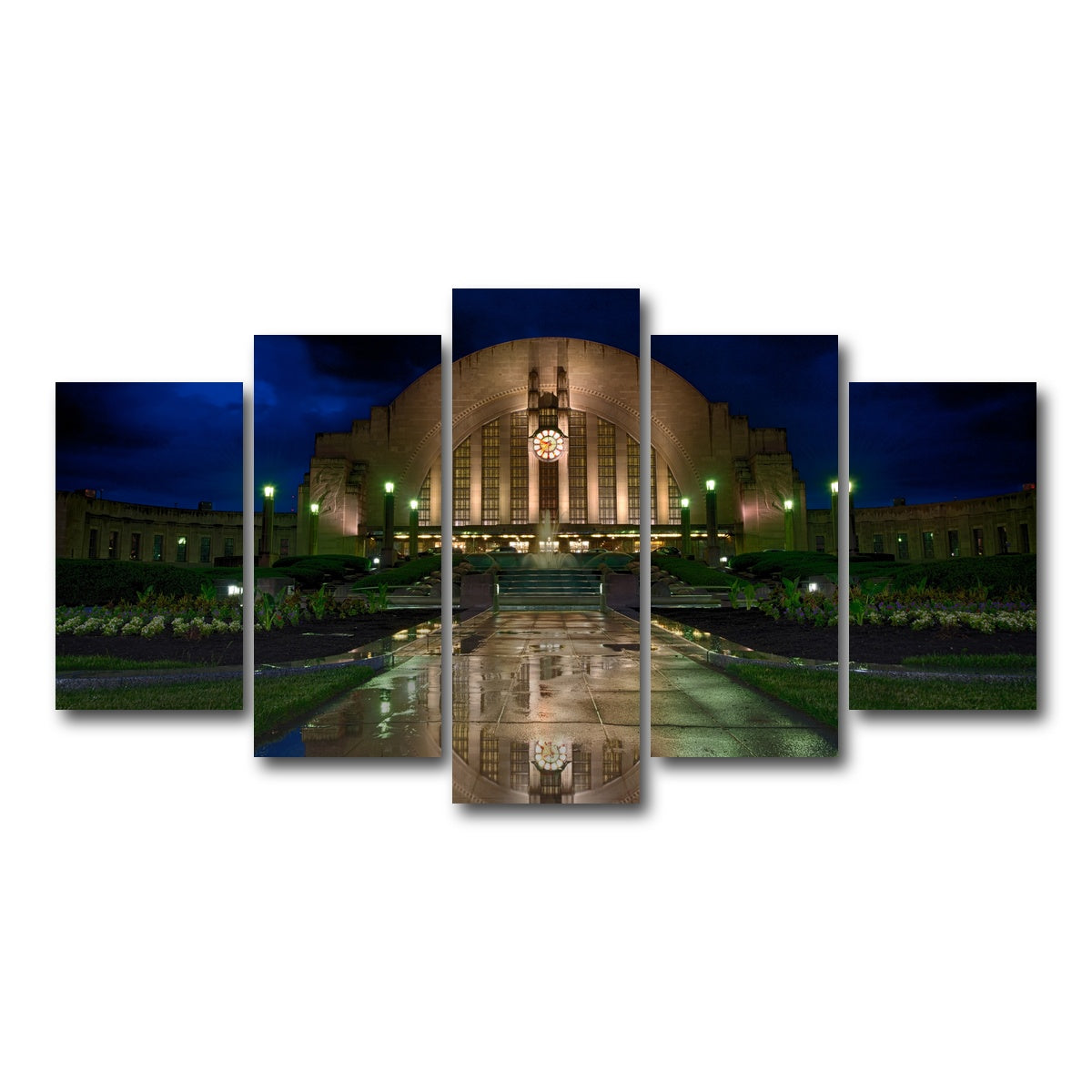 AUTO-MOCKUP WHITE | Cincinnati Union Terminal Reflection | 5 Piece | Gallery Wrap Canvas | group=5_normal