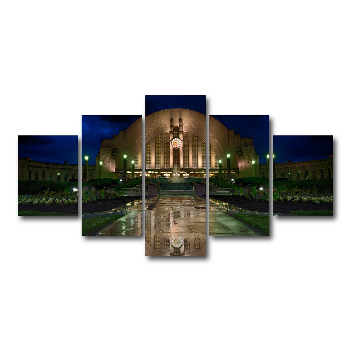 AUTO-MOCKUP WHITE | Cincinnati Union Terminal Reflection | 5 Piece | Gallery Wrap Canvas | group=5_short