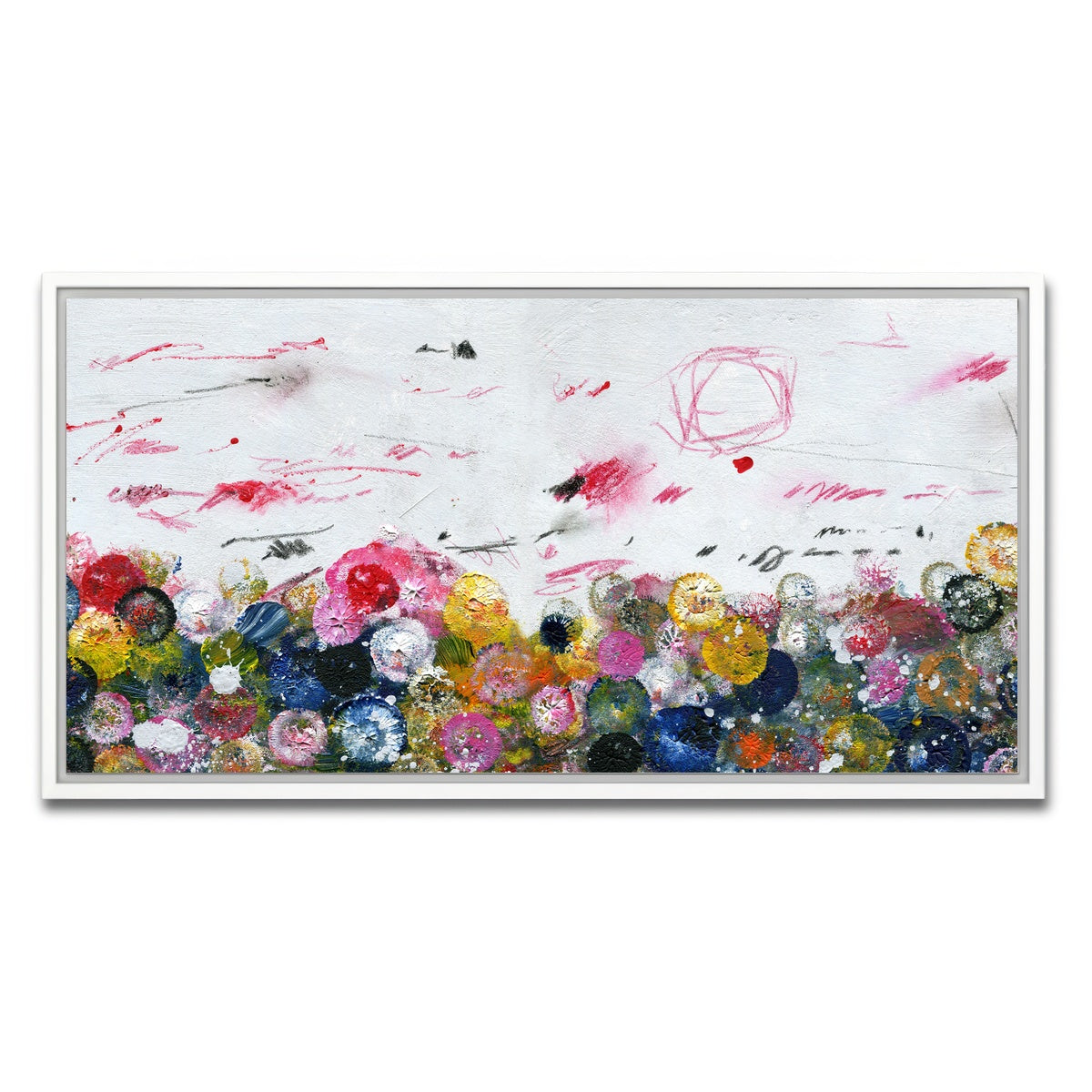 AUTO-MOCKUP WHITE | Circle Prints | 1 Piece | White Framed Canvas | group=2x1