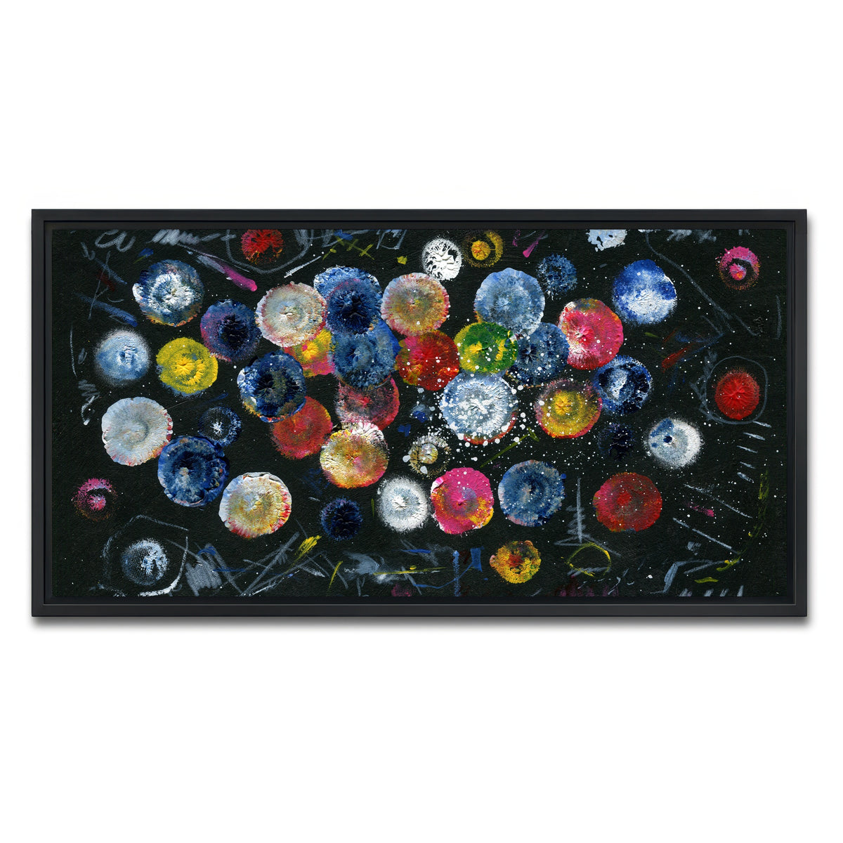 AUTO-MOCKUP WHITE | Circle black | 1 Piece | Black Framed Canvas | group=2x1