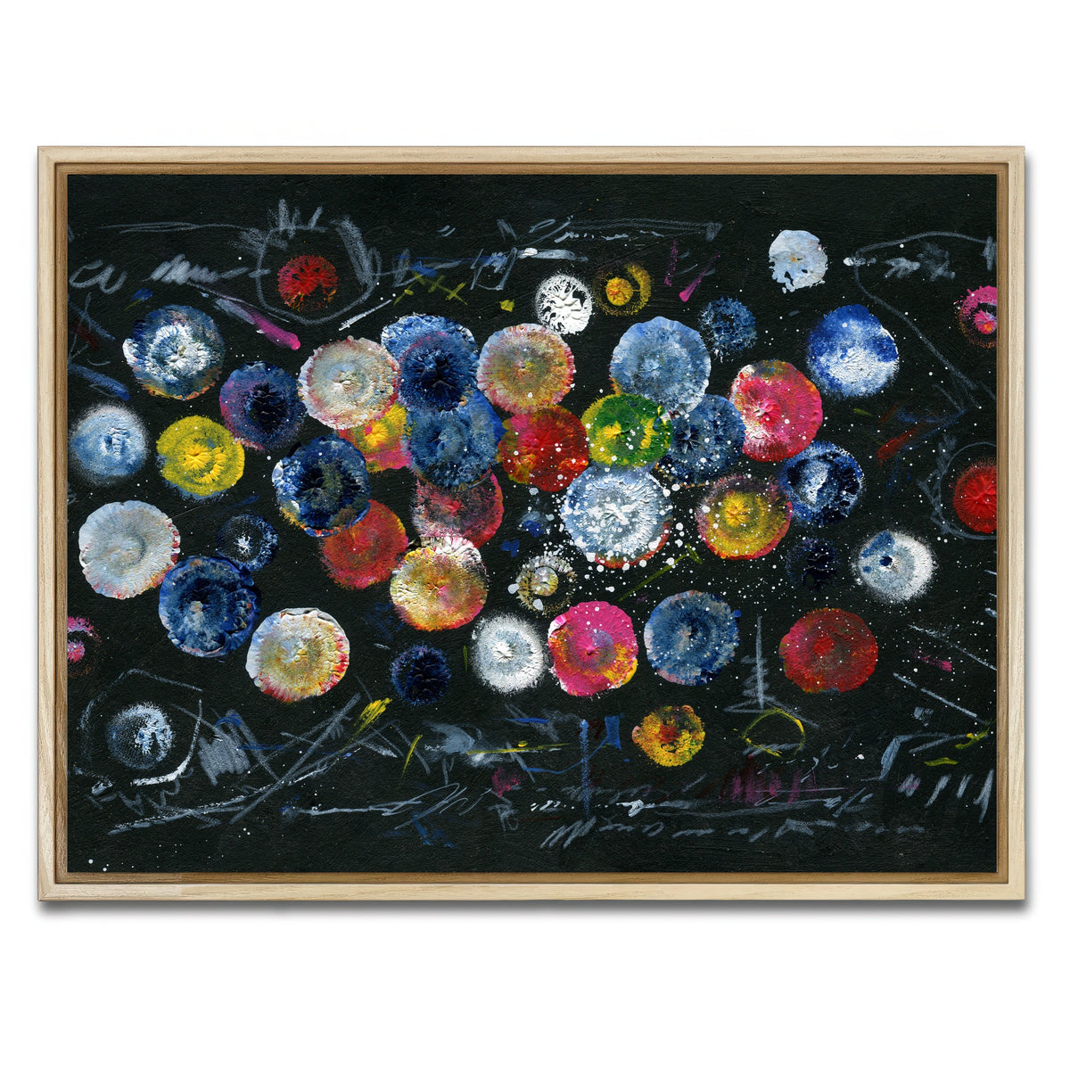 AUTO-MOCKUP WHITE | Circle black | 1 Piece | Natural Framed Canvas | group=4x3