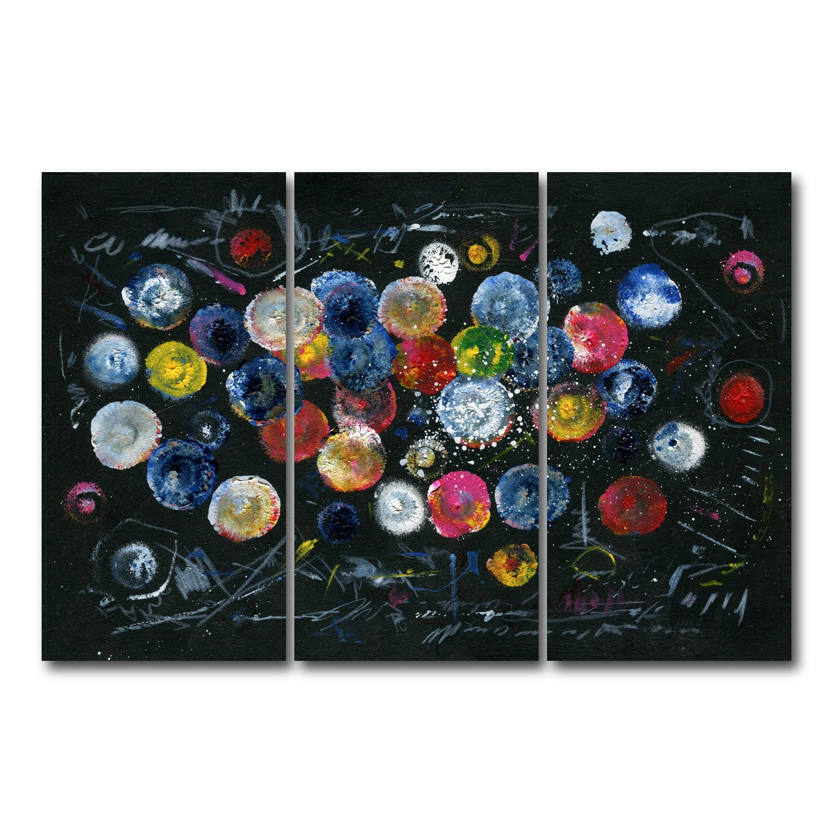 AUTO-MOCKUP WHITE | Circle black | 3 Piece | Gallery Wrap Canvas | group=12x24