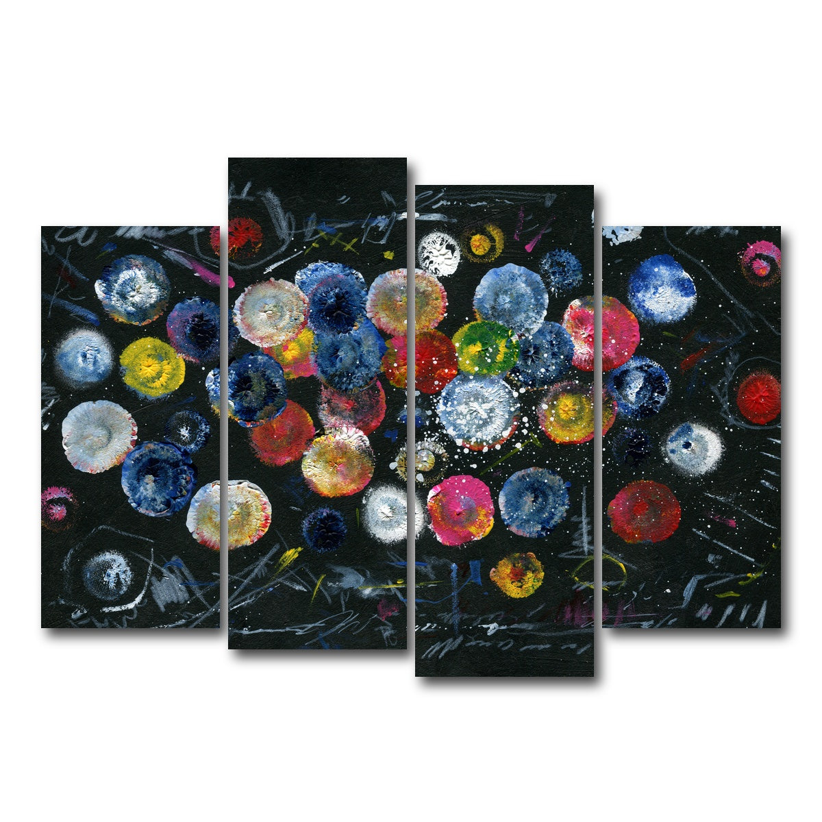 AUTO-MOCKUP WHITE | Circle black | 4 Piece | Gallery Wrap Canvas | group=4_normal