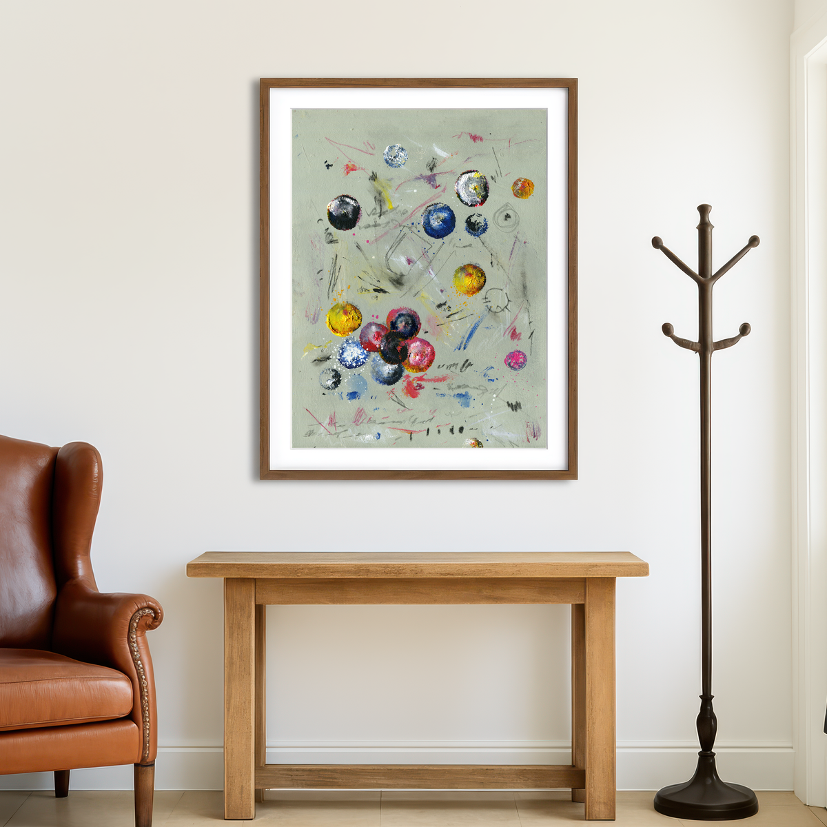 AUTO-MOCKUP ROOM | Circle Green Wall Art