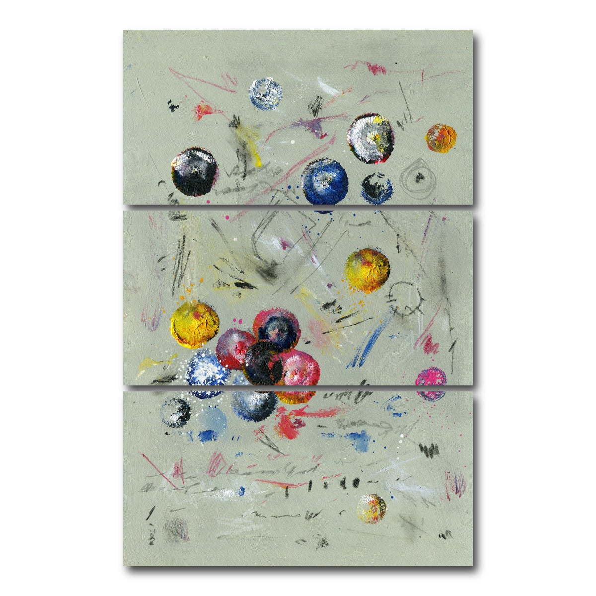 AUTO-MOCKUP WHITE | Circle green | 3 Piece | Gallery Wrap Canvas | group=12x24_stacked