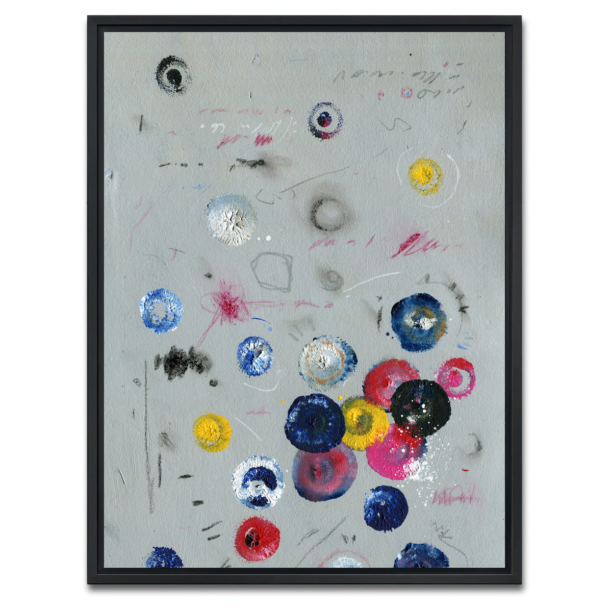 AUTO-MOCKUP WHITE | Circle grey | 1 Piece | Black Framed Canvas | group=3x4