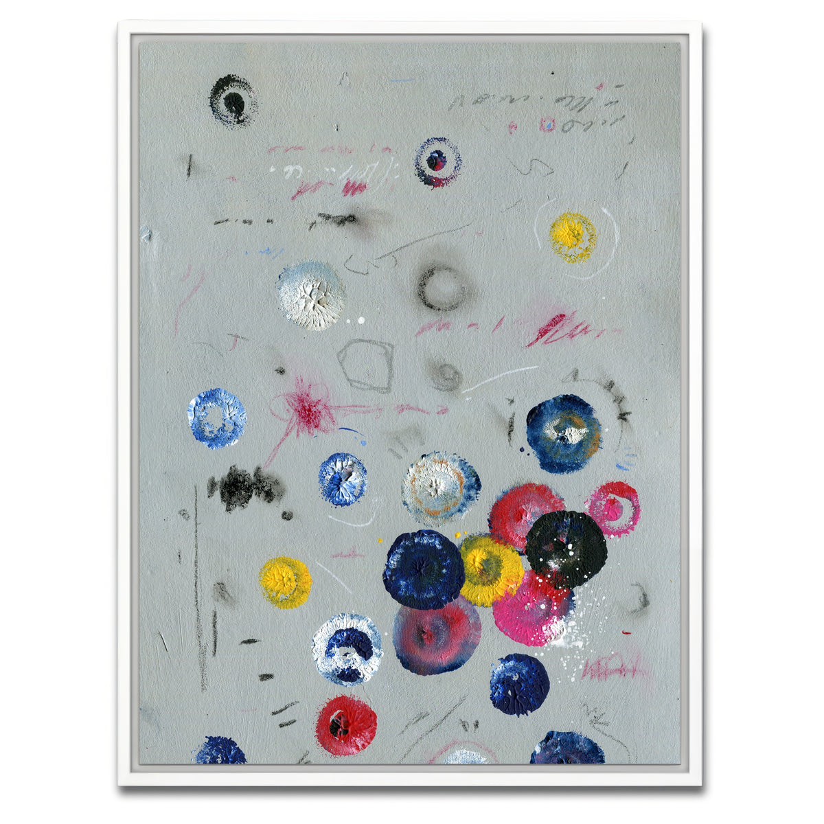 AUTO-MOCKUP WHITE | Circle grey | 1 Piece | White Framed Canvas | group=3x4