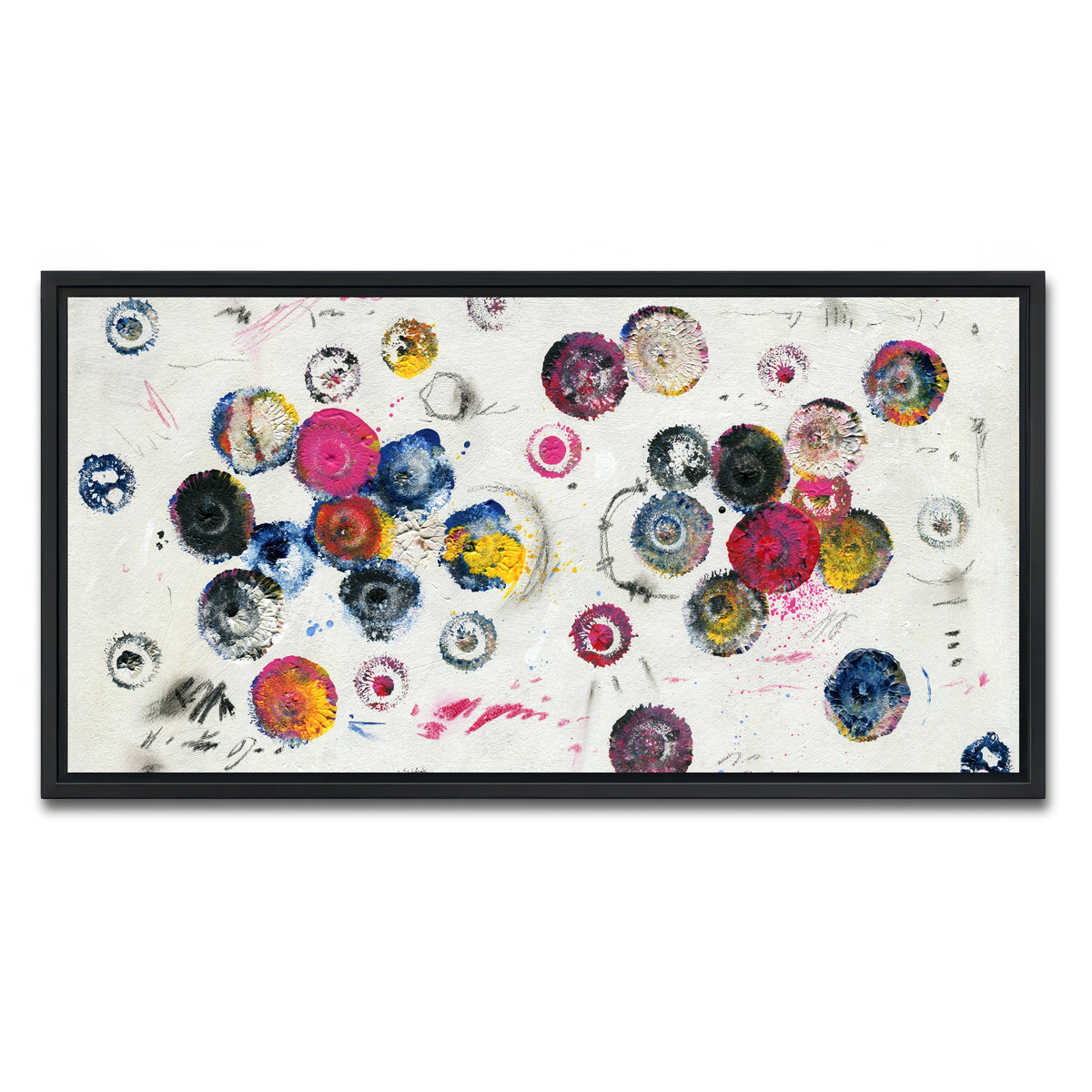 AUTO-MOCKUP WHITE | Circle pink | 1 Piece | Black Framed Canvas | group=2x1