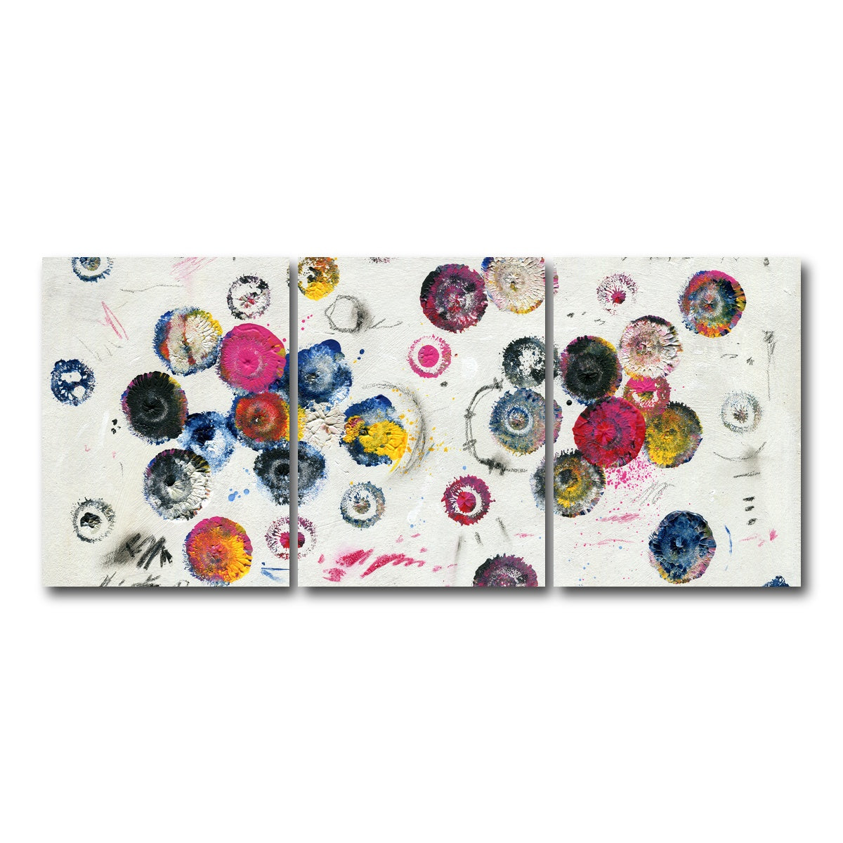 AUTO-MOCKUP WHITE | Circle pink | 3 Piece | Gallery Wrap Canvas | group=18x24