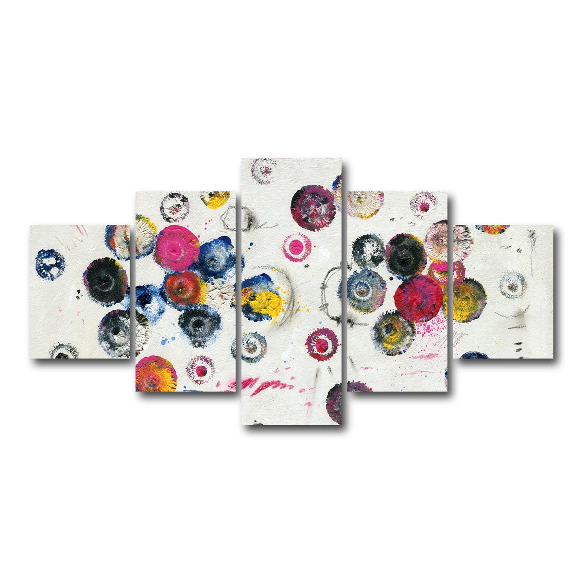 AUTO-MOCKUP WHITE | Circle pink | 5 Piece | Gallery Wrap Canvas | group=5_short