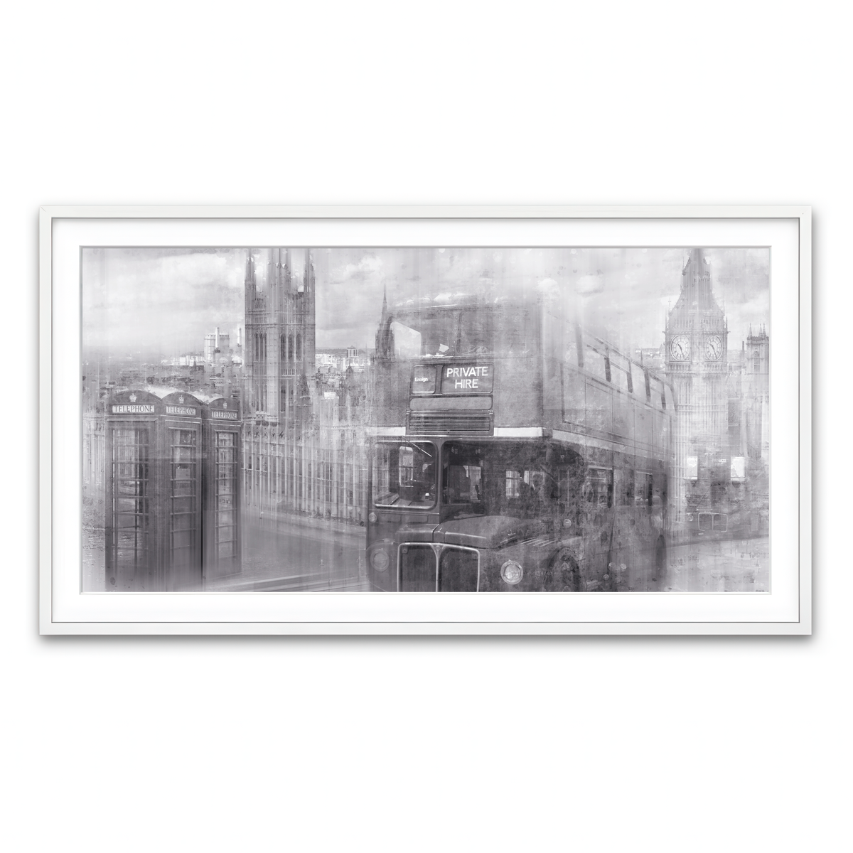Framed Print 2x1 White