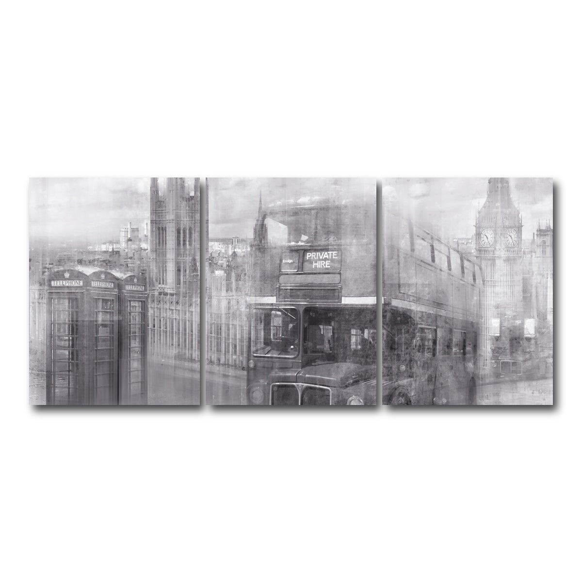 AUTO-MOCKUP WHITE | City Art LONDON Westminster Collage | 3 Piece | Gallery Wrap Canvas | group=18x24