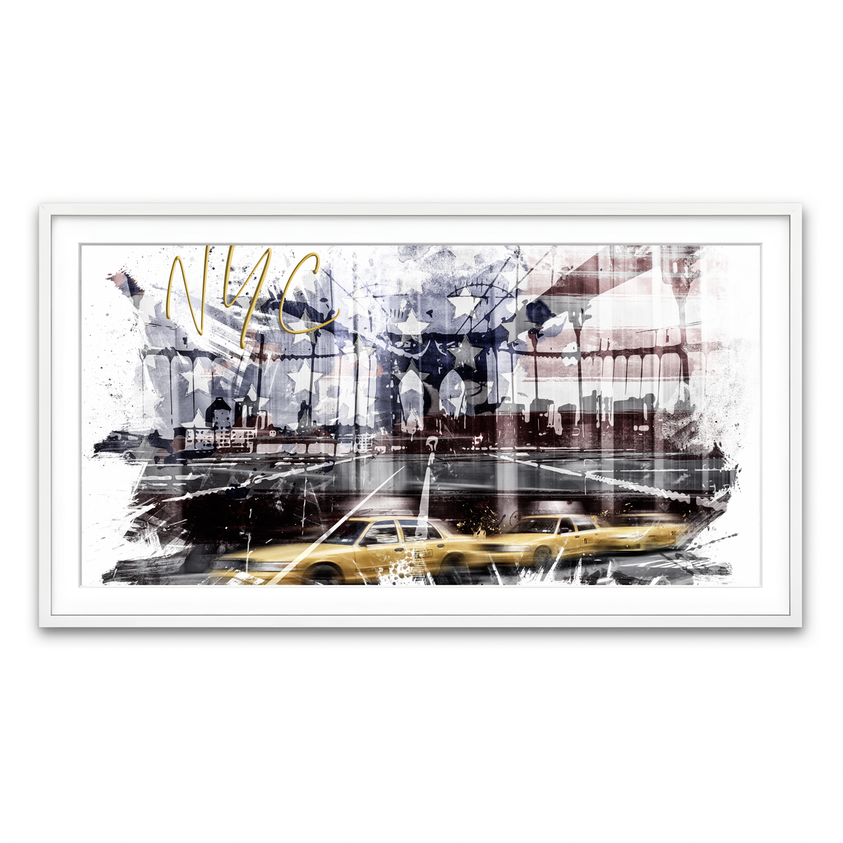 Framed Print 2x1 White