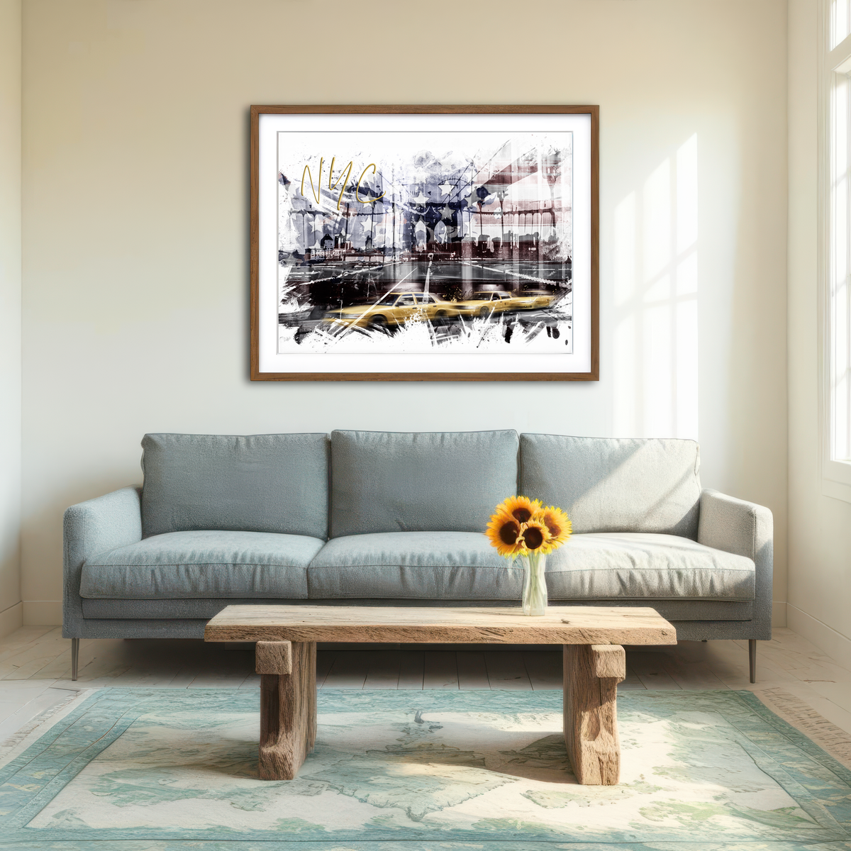 AUTO-MOCKUP ROOM | City Art NYC Composing Wall Art