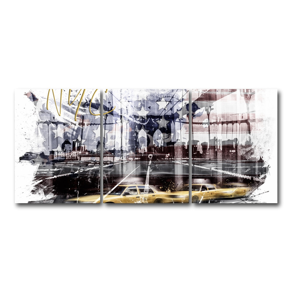 AUTO-MOCKUP WHITE | City Art NYC Composing | 3 Piece | Gallery Wrap Canvas | group=18x24