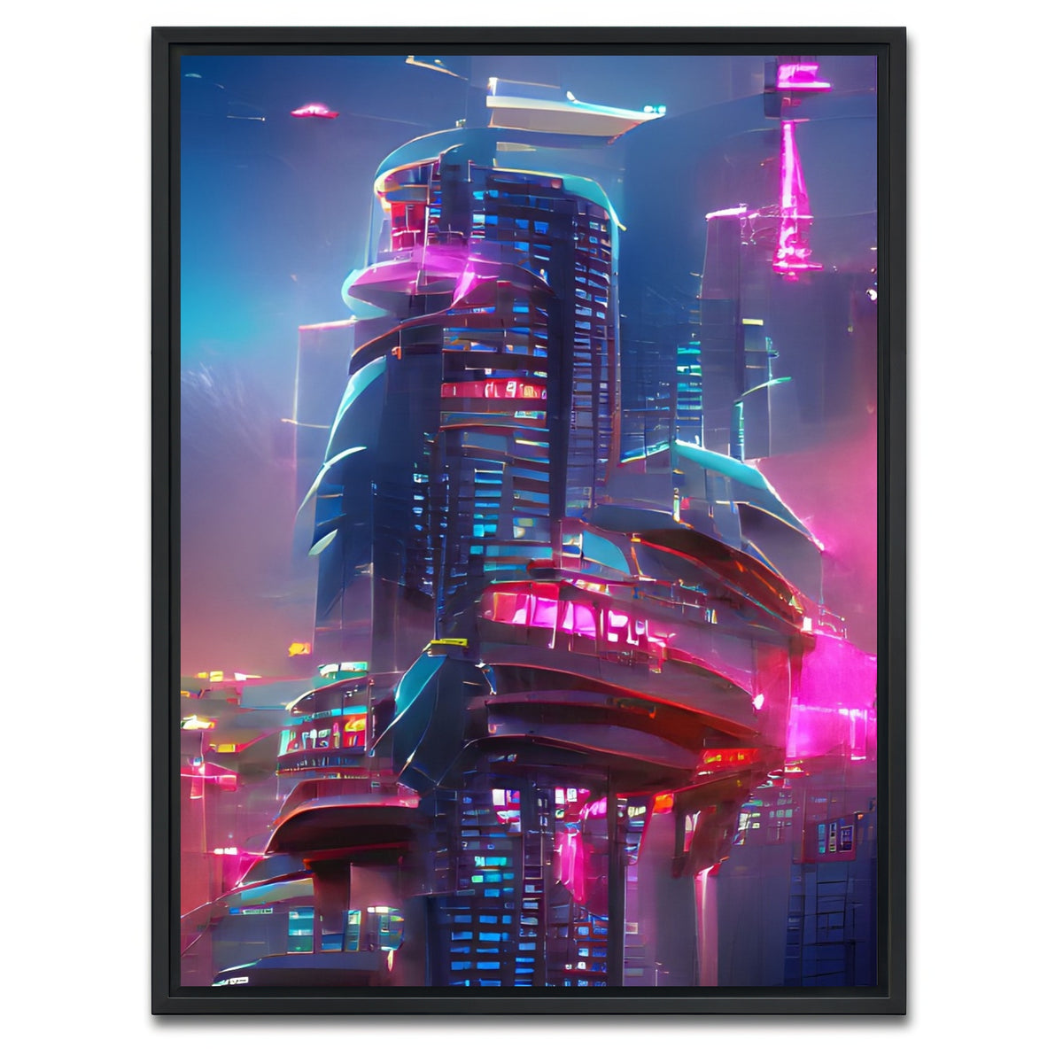 AUTO-MOCKUP WHITE | City Future | 1 Piece | Black Framed Canvas | group=3x4