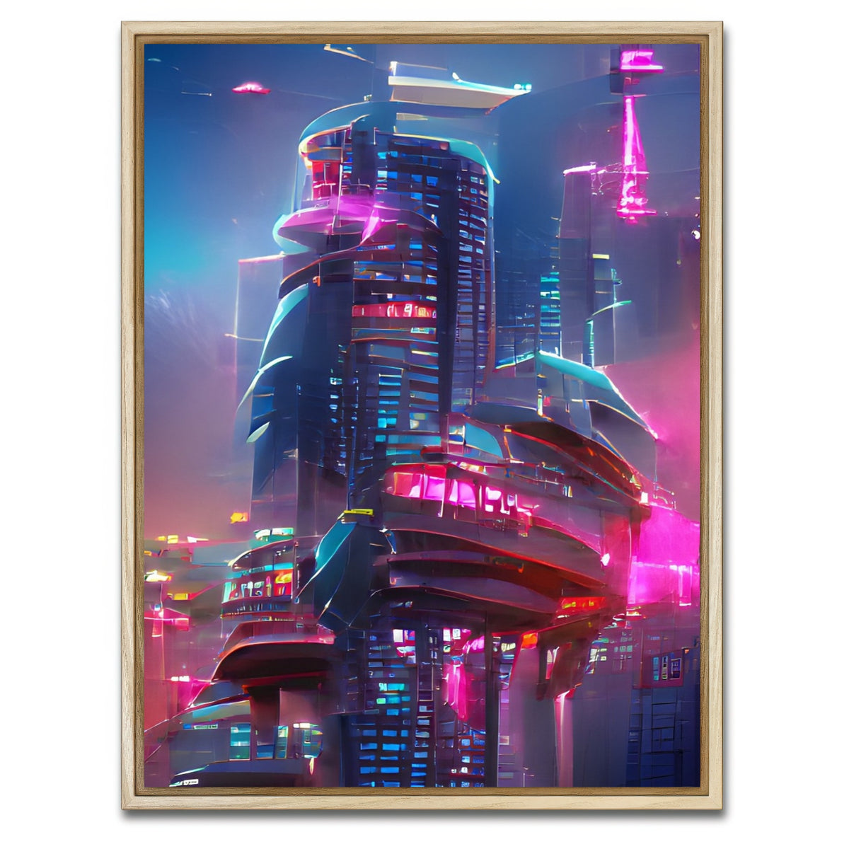 AUTO-MOCKUP WHITE | City Future | 1 Piece | Natural Framed Canvas | group=3x4