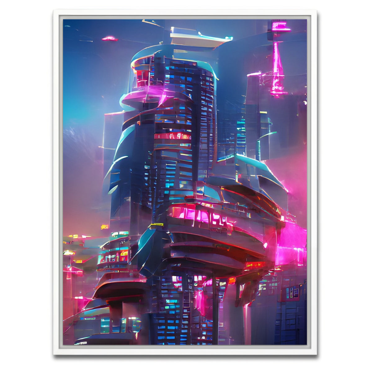 AUTO-MOCKUP WHITE | City Future | 1 Piece | White Framed Canvas | group=3x4