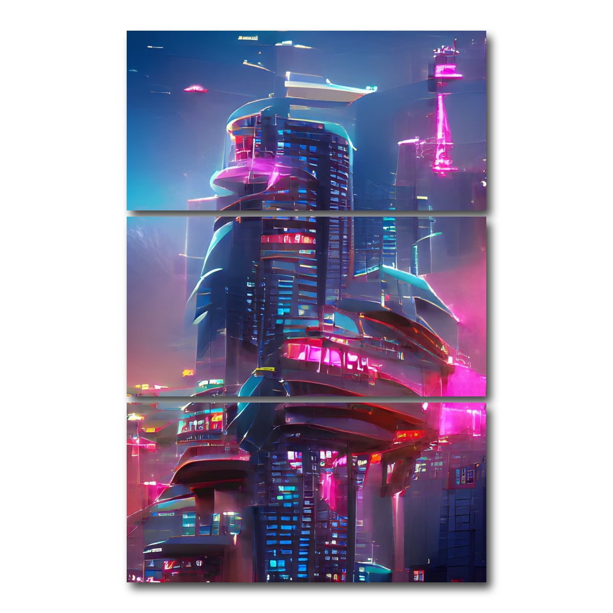 AUTO-MOCKUP WHITE | City Future | 3 Piece | Gallery Wrap Canvas | group=12x24_stacked