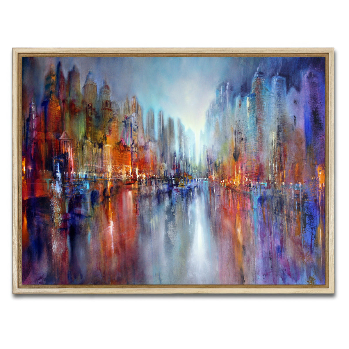 AUTO-MOCKUP WHITE | City by the River | 1 Piece | Natural Framed Canvas | group=4x3