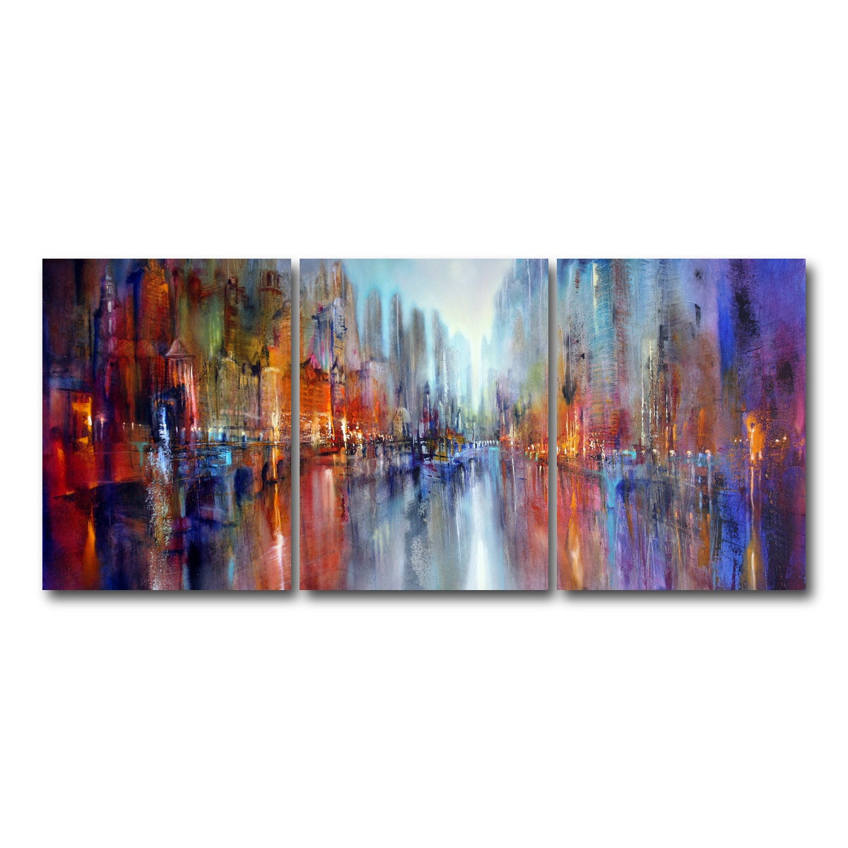 AUTO-MOCKUP WHITE | City by the River | 3 Piece | Gallery Wrap Canvas | group=18x24