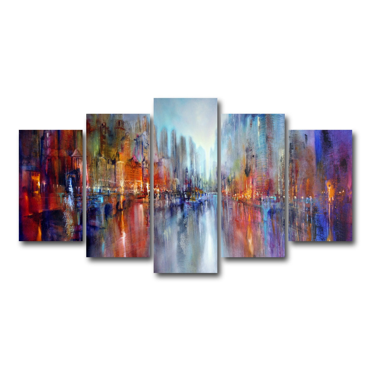 AUTO-MOCKUP WHITE | City by the River | 5 Piece | Gallery Wrap Canvas | group=5_normal