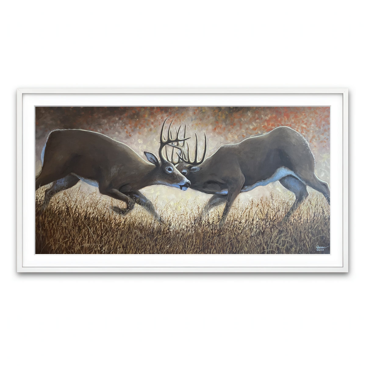 Framed Print 2x1 White