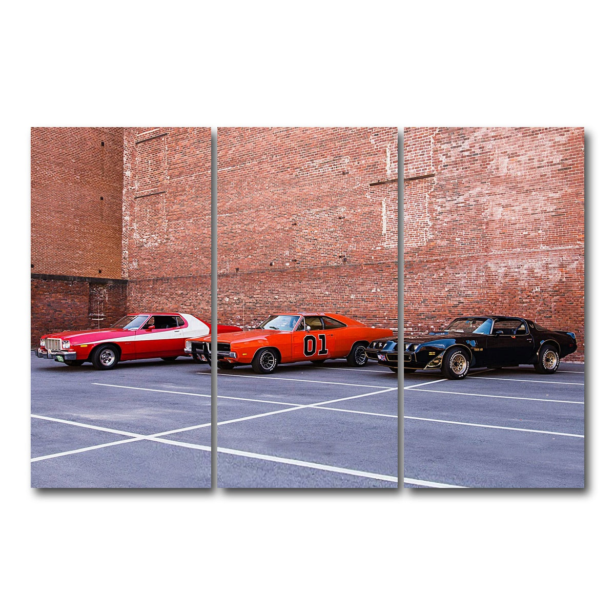 AUTO-MOCKUP WHITE | Classic Movie Cars | 3 Piece | Gallery Wrap Canvas | group=12x24