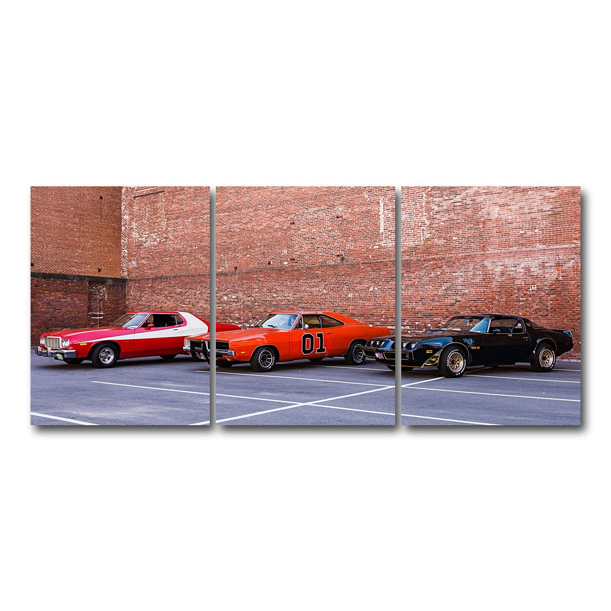 AUTO-MOCKUP WHITE | Classic Movie Cars | 3 Piece | Gallery Wrap Canvas | group=18x24