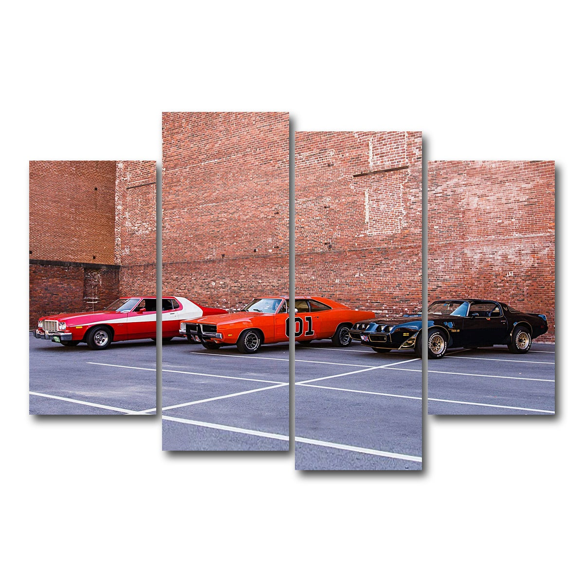 AUTO-MOCKUP WHITE | Classic Movie Cars | 4 Piece | Gallery Wrap Canvas | group=4_short