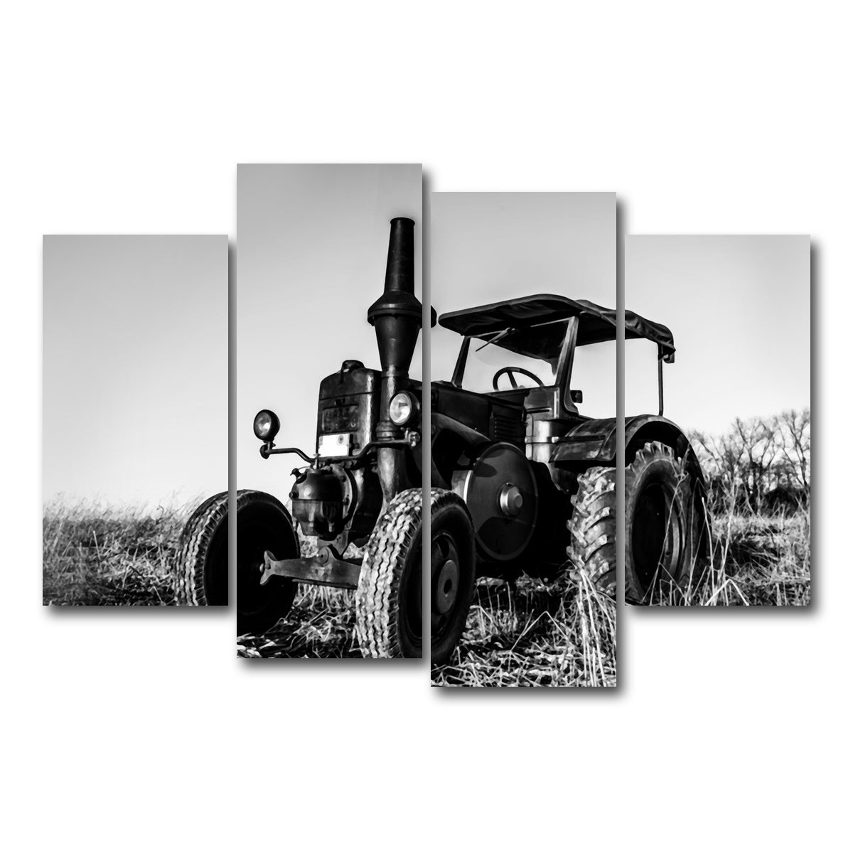 AUTO-MOCKUP WHITE | Classic Tractor | 4 Piece | Gallery Wrap Canvas | group=4_short