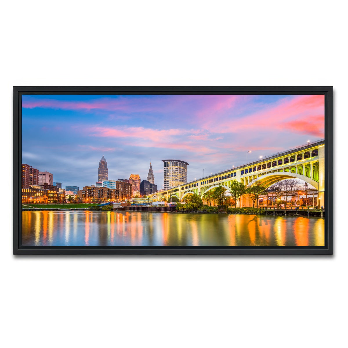AUTO-MOCKUP WHITE | Cleveland-Detroit Superior Bridge | 1 Piece | Black Framed Canvas | group=2x1