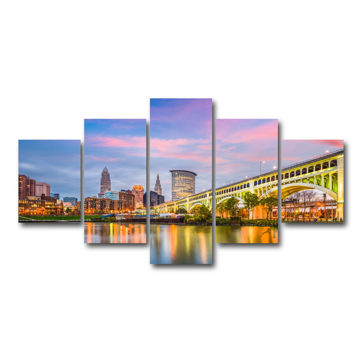 AUTO-MOCKUP WHITE | Cleveland-Detroit Superior Bridge | 5 Piece | Gallery Wrap Canvas | group=5_short