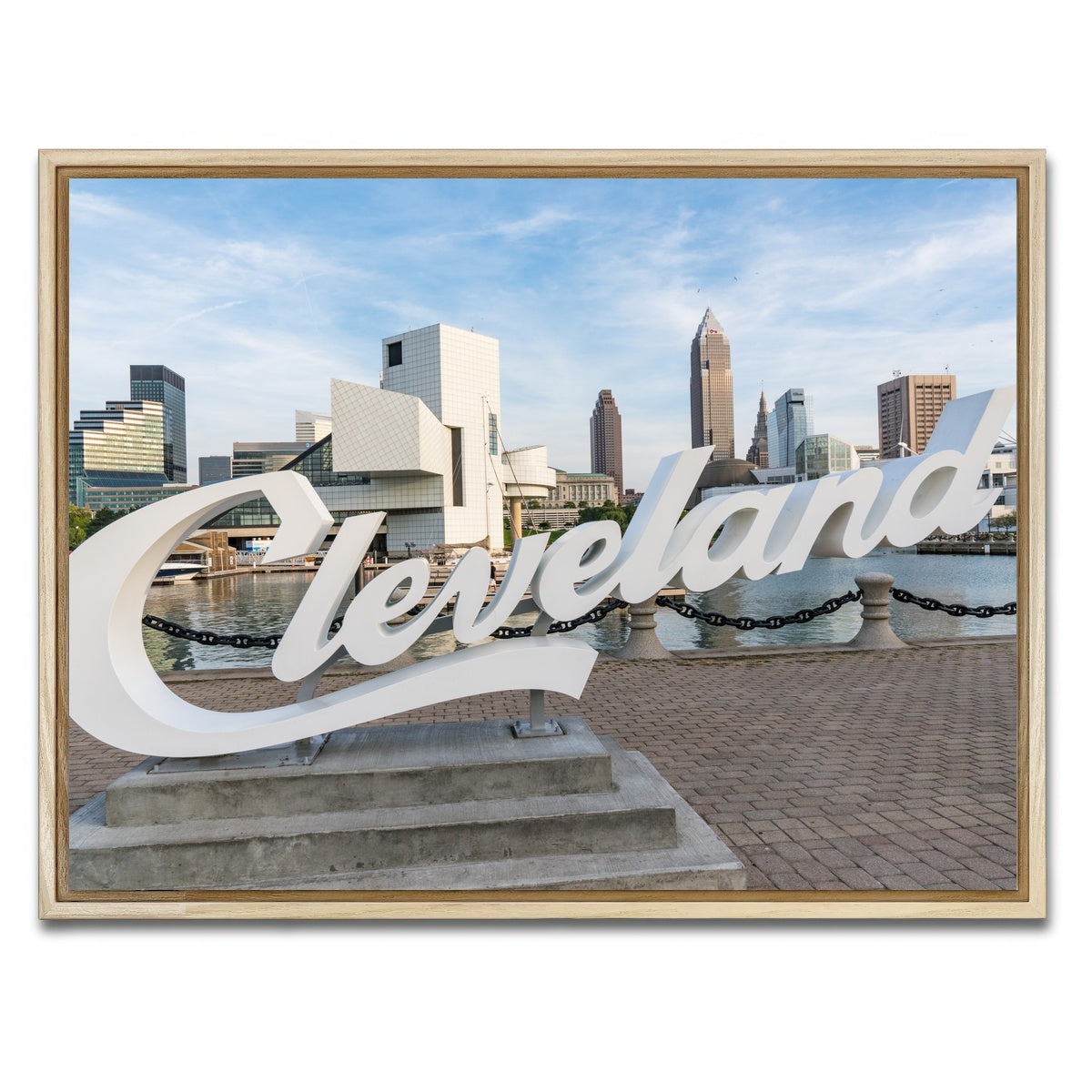 AUTO-MOCKUP WHITE | Cleveland Sign | 1 Piece | Natural Framed Canvas | group=4x3
