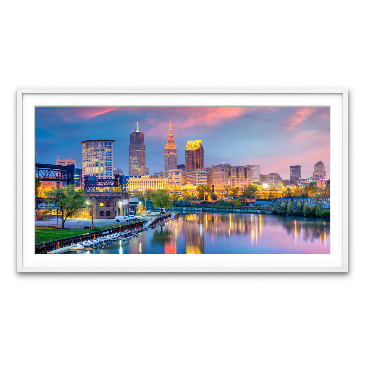 Framed Print 2x1 White