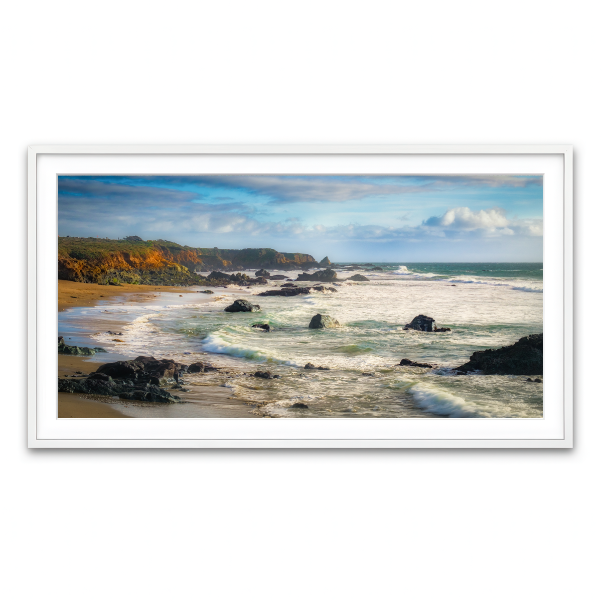 Framed Print 2x1 White