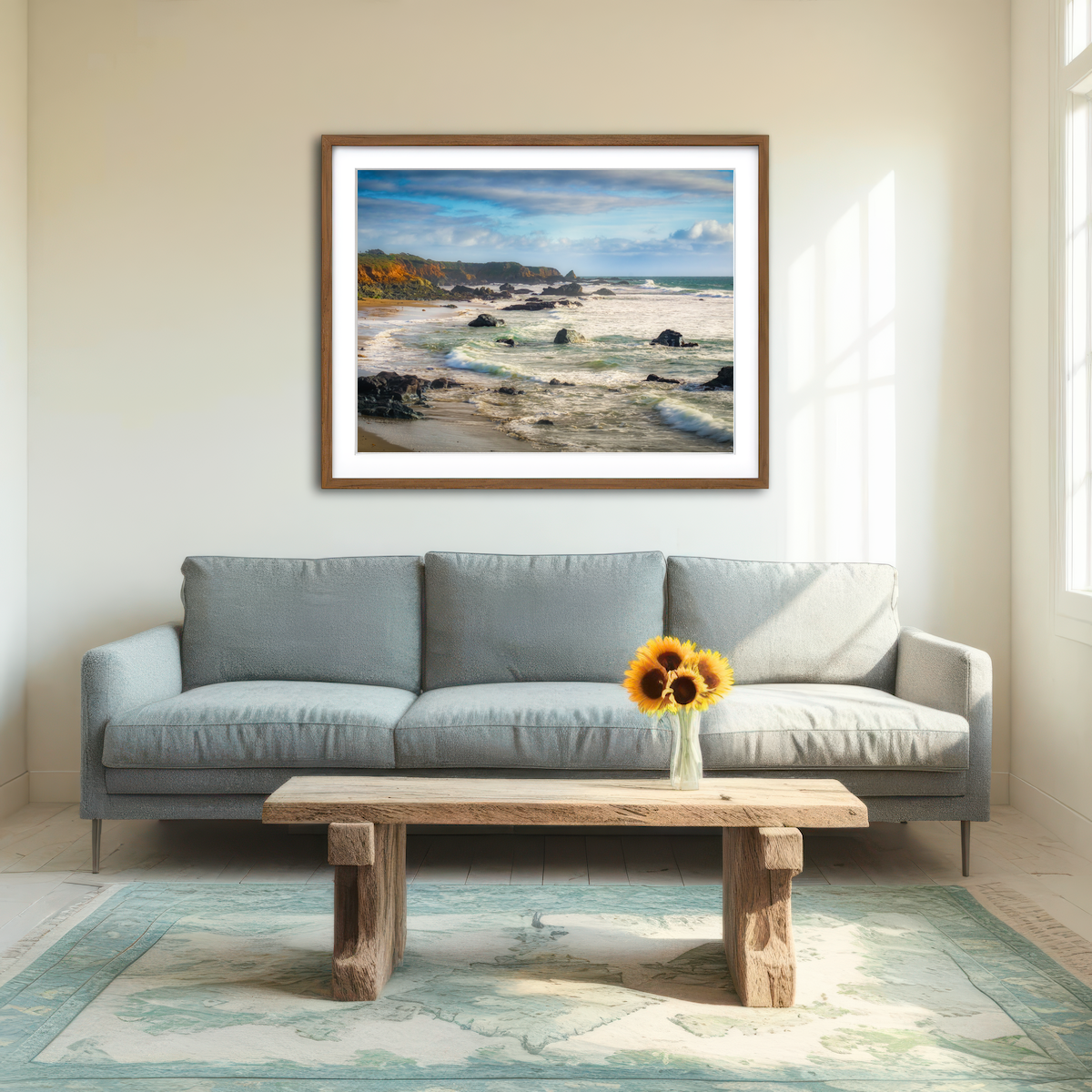 AUTO-MOCKUP ROOM | Cliffs and Rocks on the California Coast Wall Art