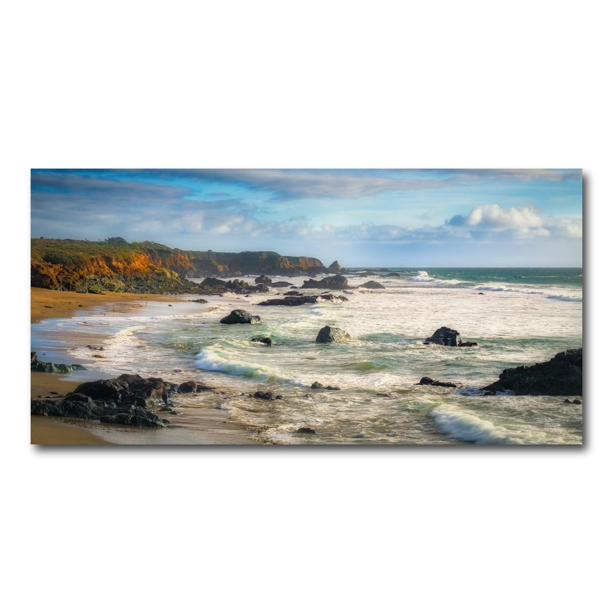AUTO-MOCKUP WHITE | Cliffs and Rocks on the California Coast | 1 Piece | Gallery Wrap Canvas | group=2x1