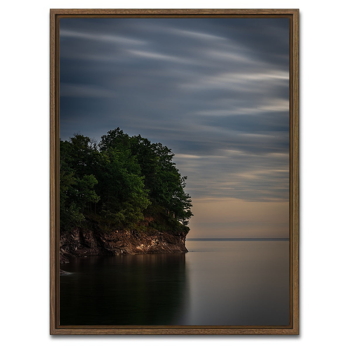 AUTO-MOCKUP WHITE | Cliffs of Michigan | 1 Piece | Walnut Framed Canvas | group=3x4