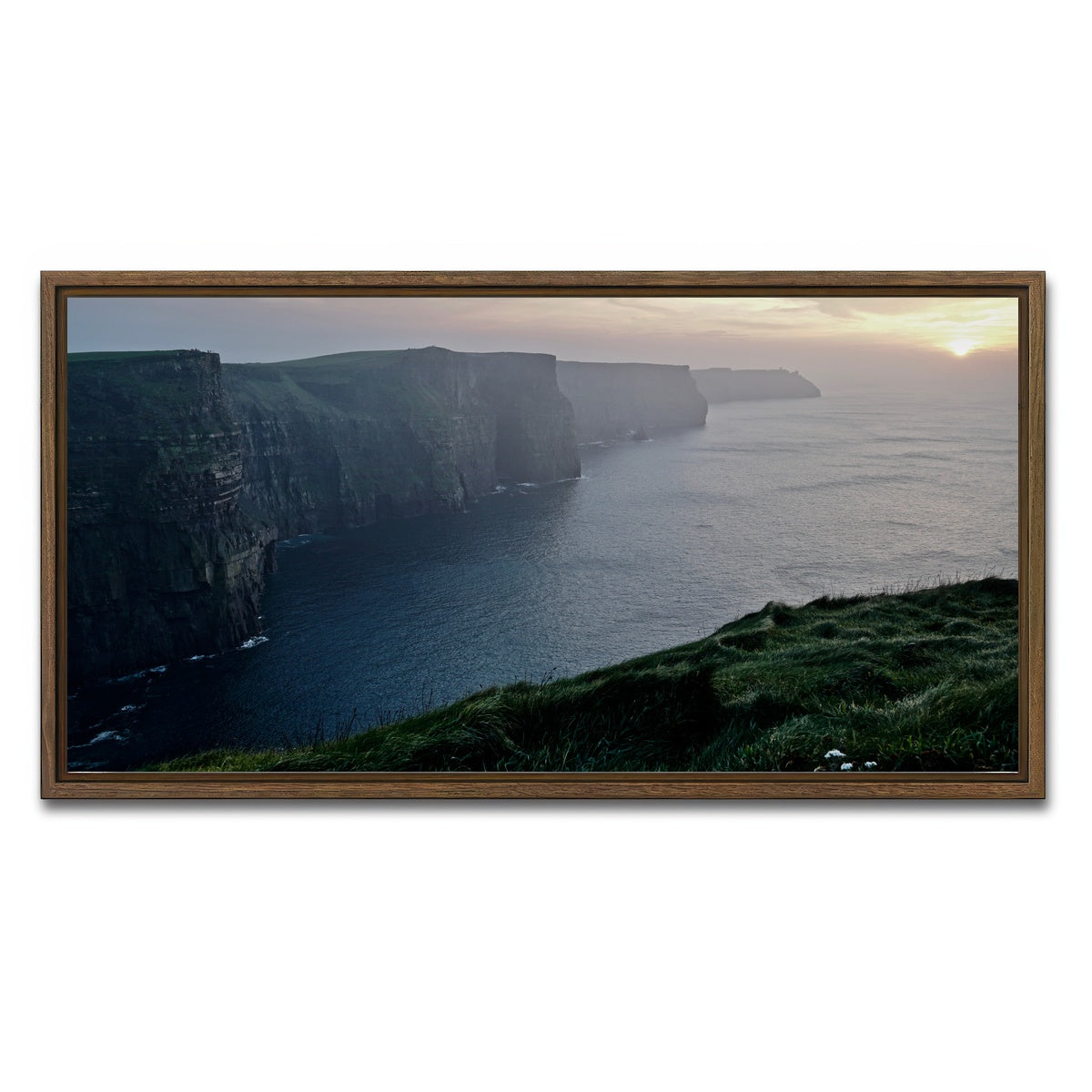AUTO-MOCKUP WHITE | Cliffs of Moher | 1 Piece | Walnut Framed Canvas | group=2x1