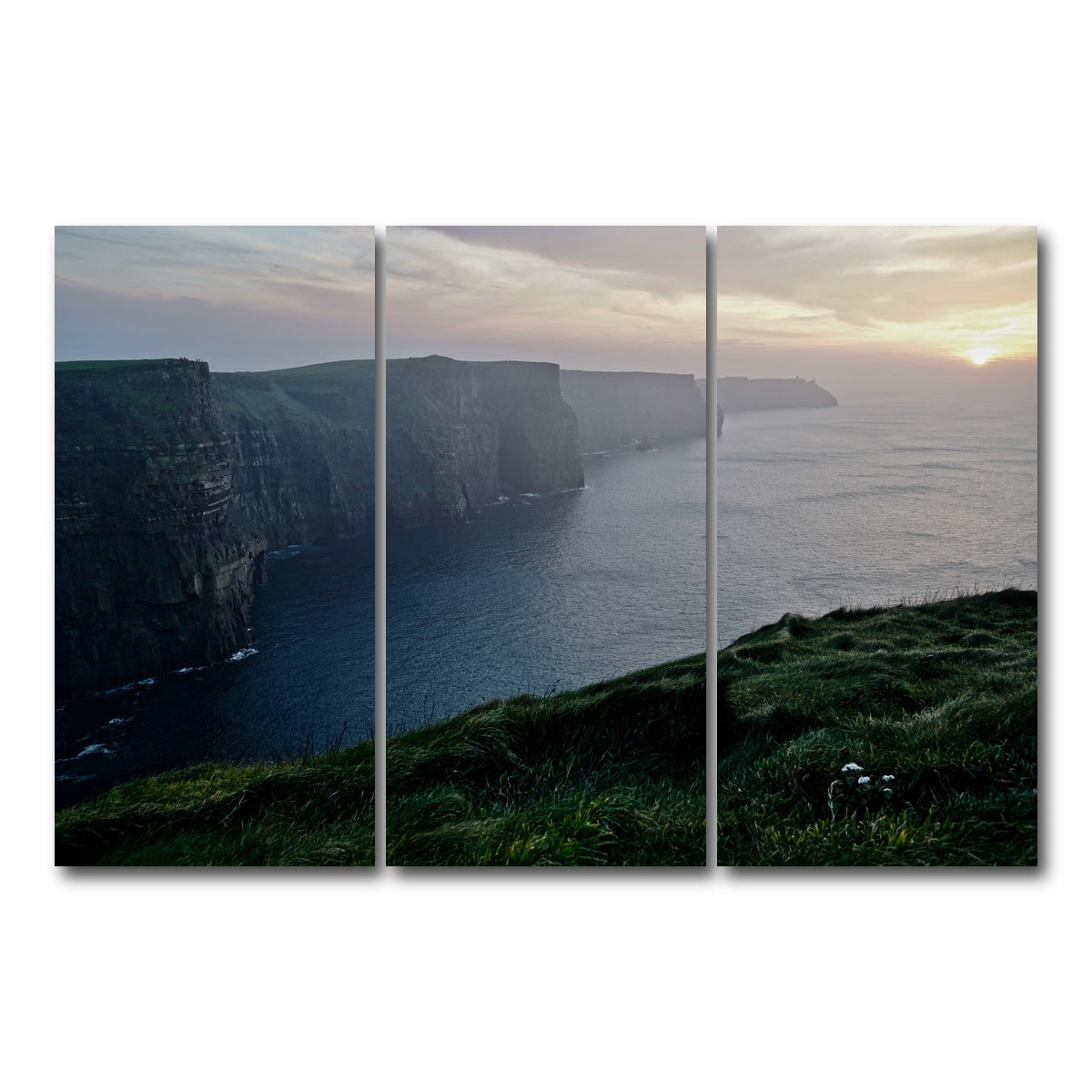 AUTO-MOCKUP WHITE | Cliffs of Moher | 3 Piece | Gallery Wrap Canvas | group=12x24