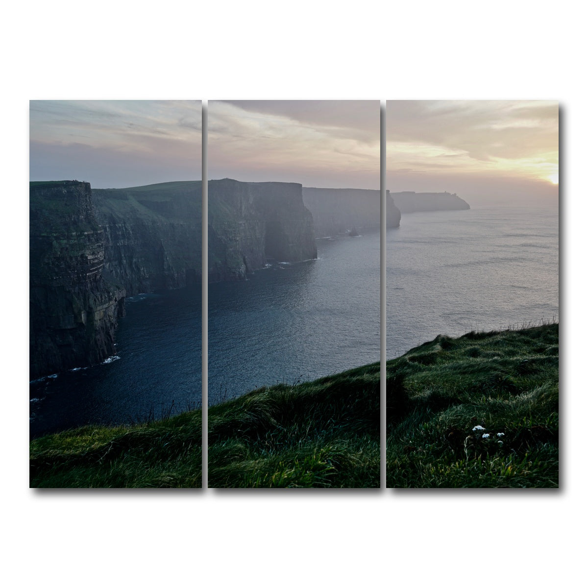AUTO-MOCKUP WHITE | Cliffs of Moher | 3 Piece | Gallery Wrap Canvas | group=8x18