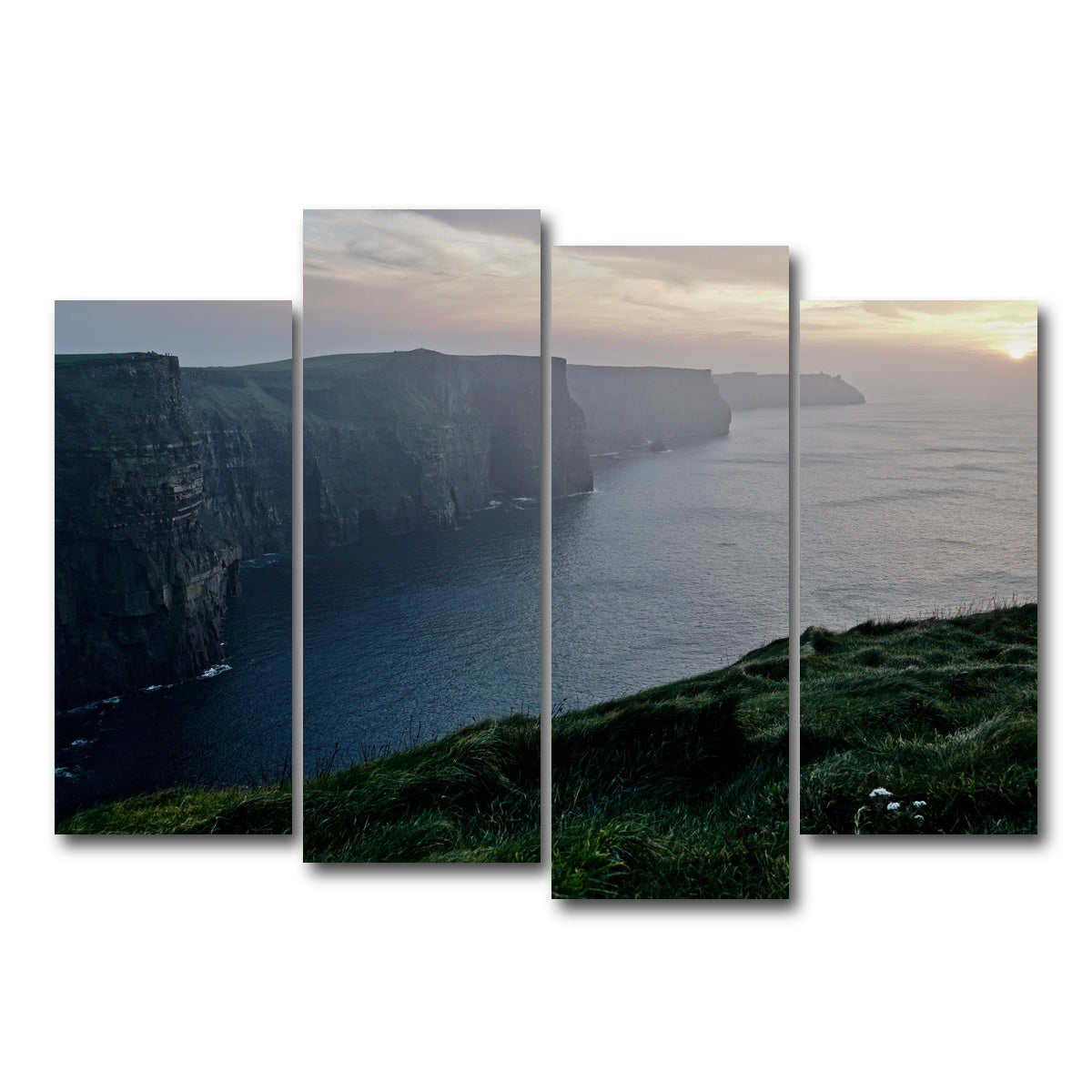 AUTO-MOCKUP WHITE | Cliffs of Moher | 4 Piece | Gallery Wrap Canvas | group=4_normal