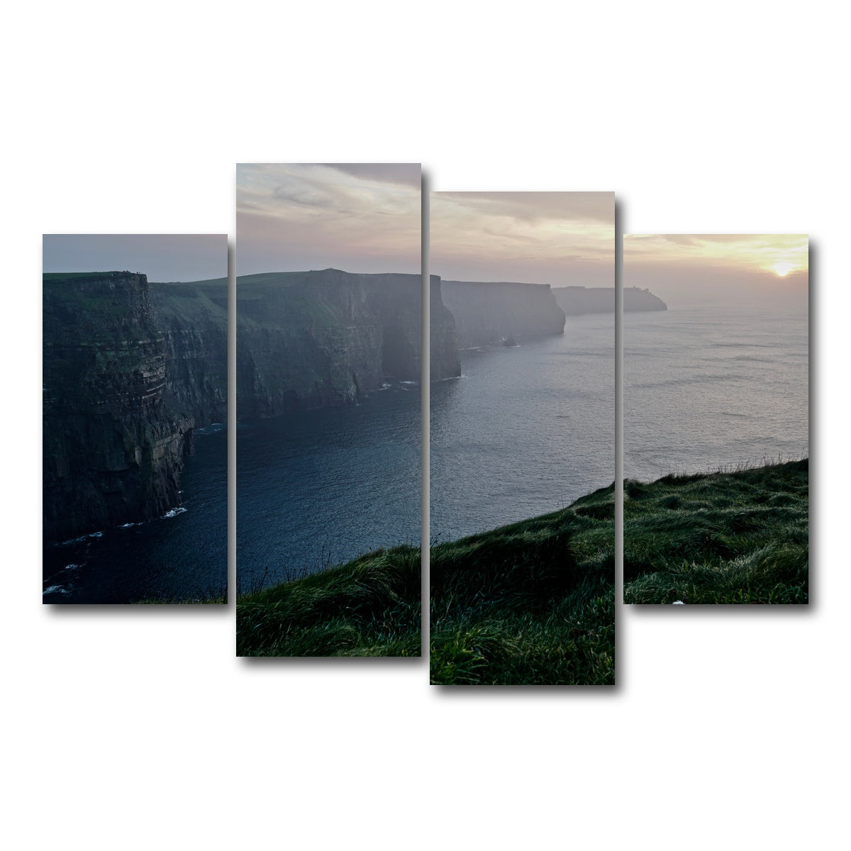AUTO-MOCKUP WHITE | Cliffs of Moher | 4 Piece | Gallery Wrap Canvas | group=4_short
